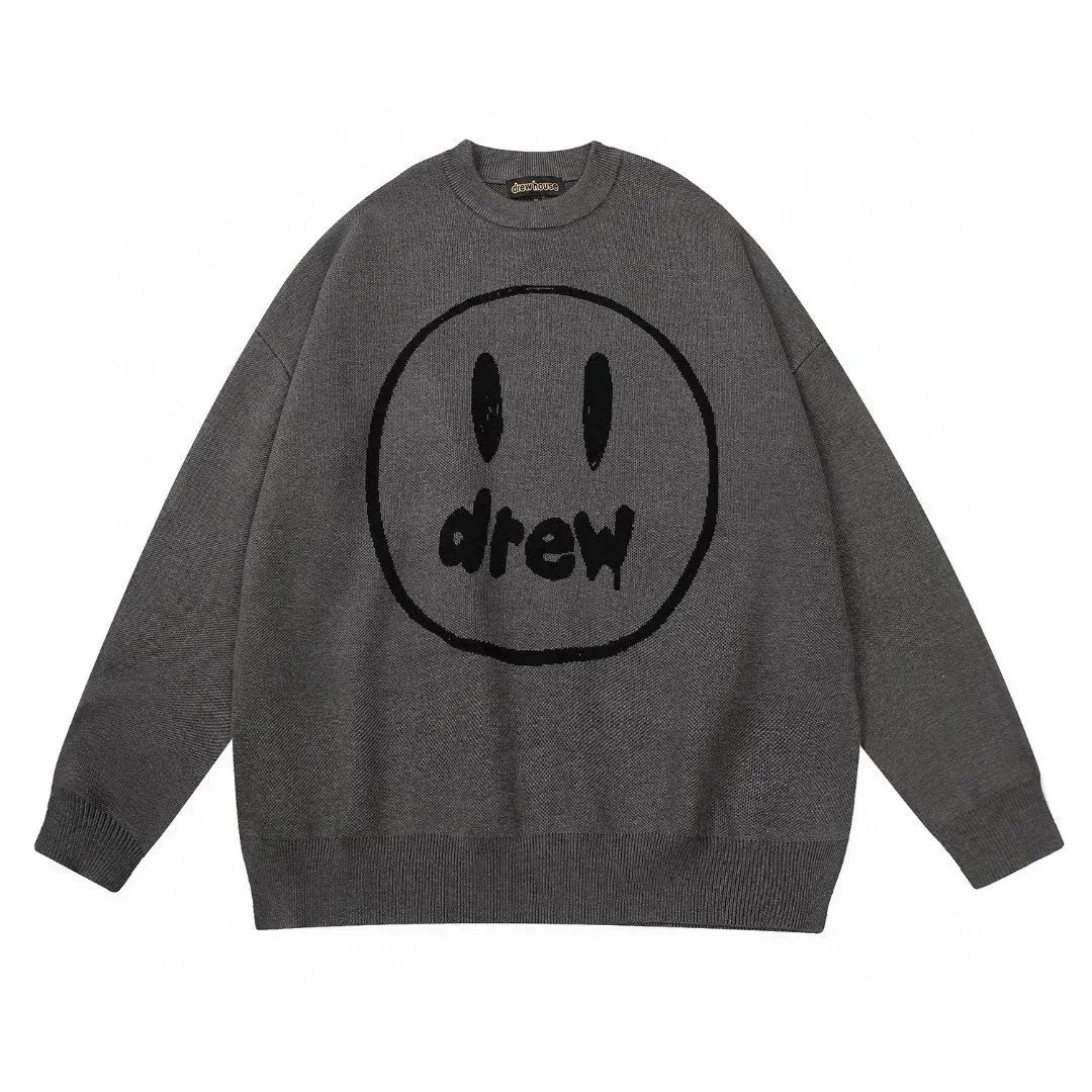Drew House Smiley Face Knit Sweater Gray