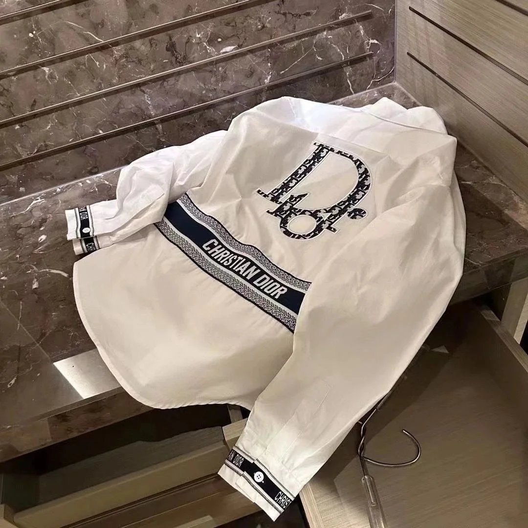 Christian Dior White Logo Long Sleeve Shirt