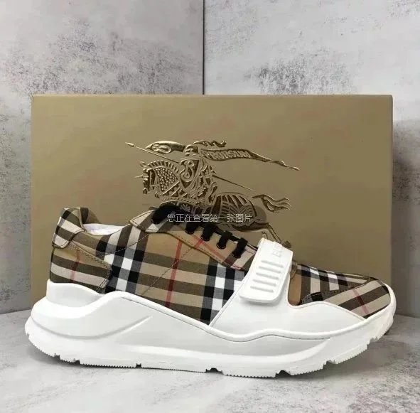 Burberry Check Pattern Chunky Sneakers for Men and Women