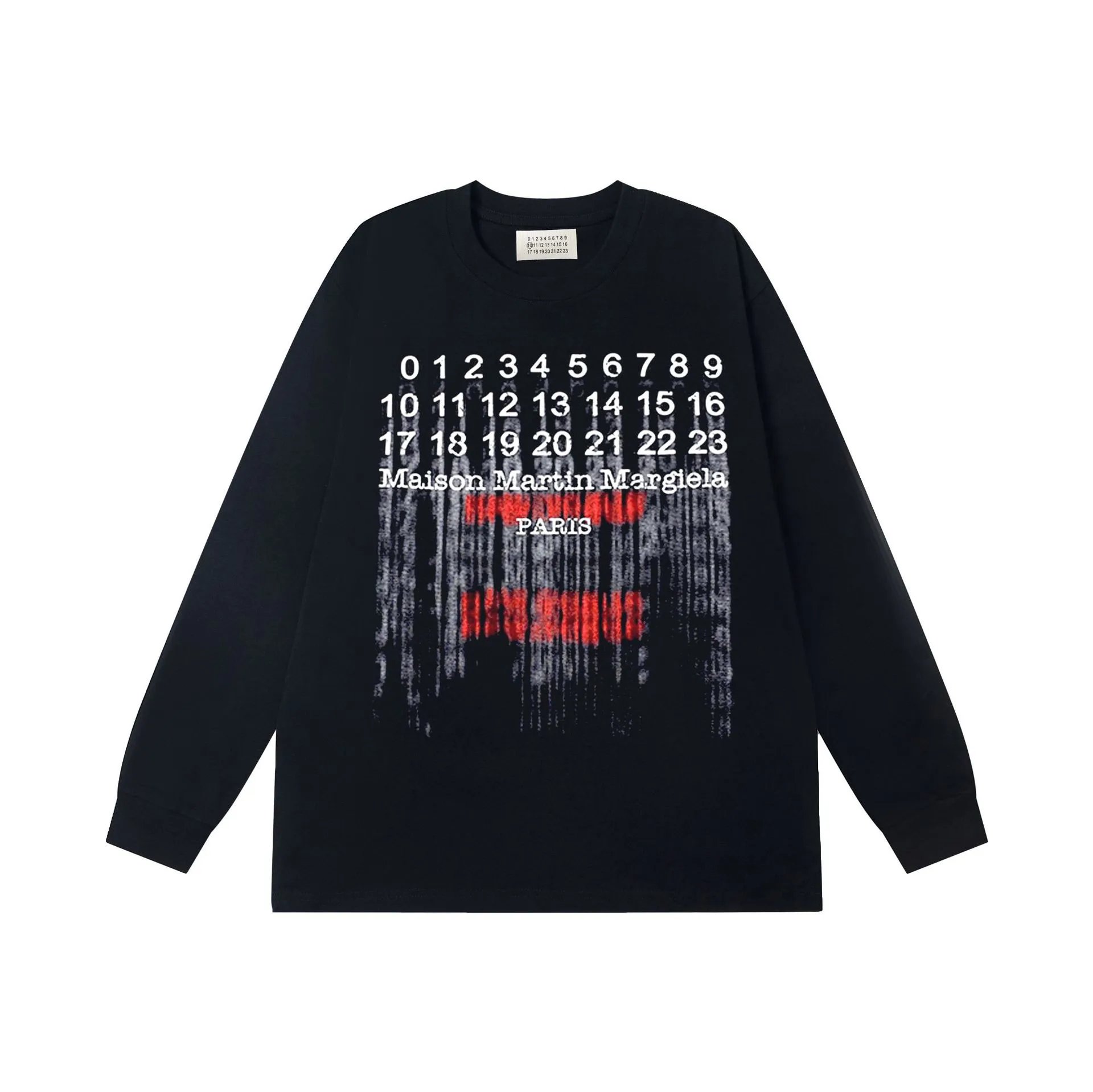 Maison Martin Margiela Number Print Long Sleeve T-Shirt