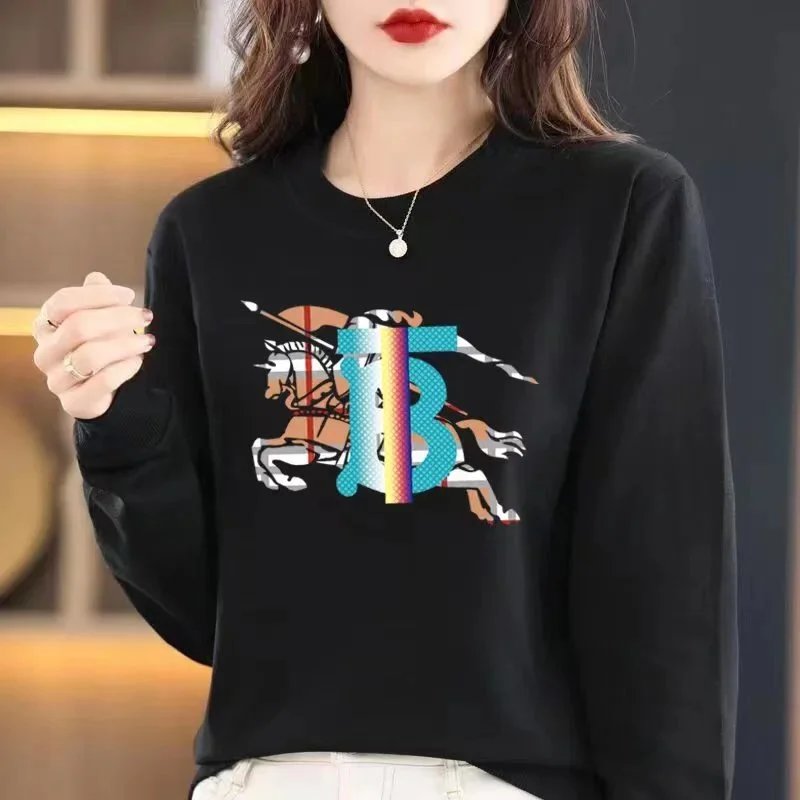 Burberry Logo Printed Women's Black Sweatshirt