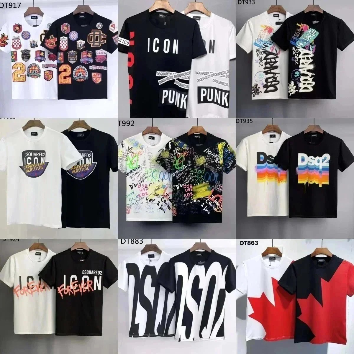 DSQUARED2 Men's T-Shirts Collection ICON Punk Graphic Tees