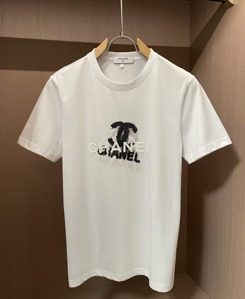 CHANEL White Logo T-Shirt for Men Women Fashion Casual Wear