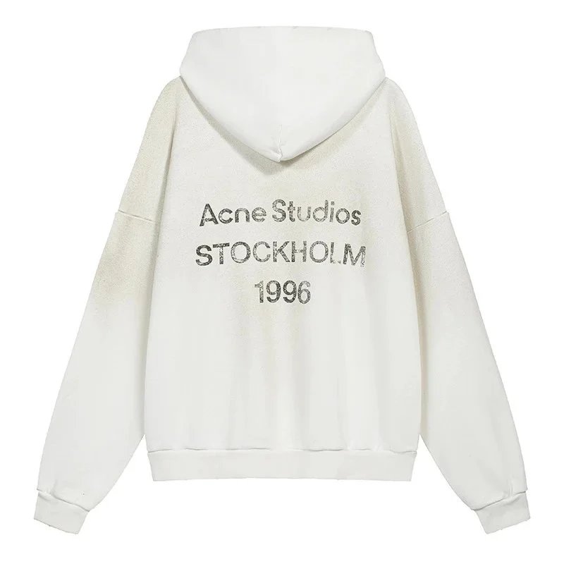 Acne Studios Stockholm 1996 Hoodie White Oversized Sweatshirt