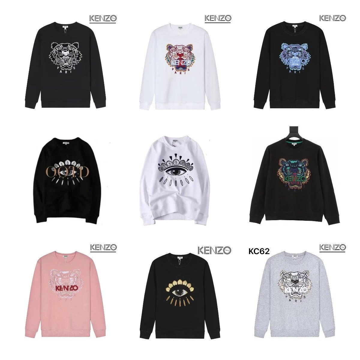 KENZO Tiger Eye Embroidered Sweatshirt Collection