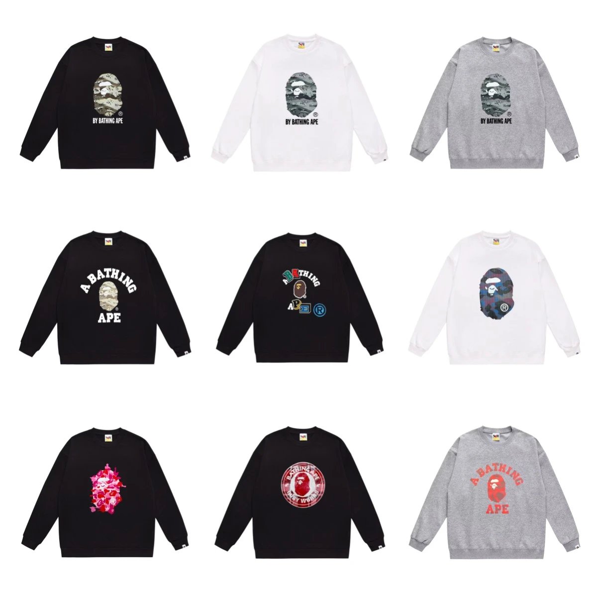 A Bathing Ape Crewneck Sweatshirts Collection