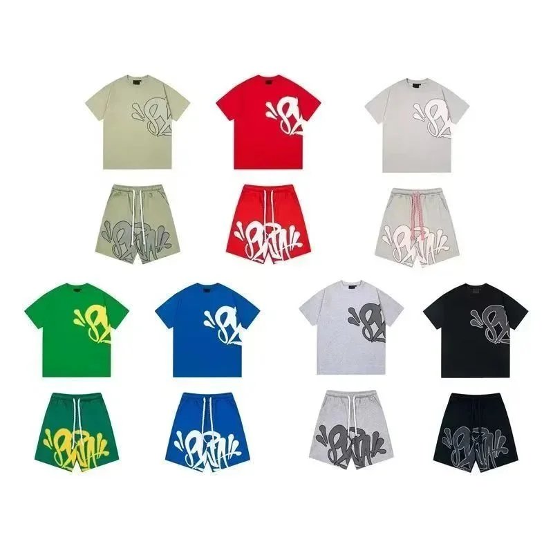 BRATK Graffiti Style T-Shirt and Shorts Set for Men and Women