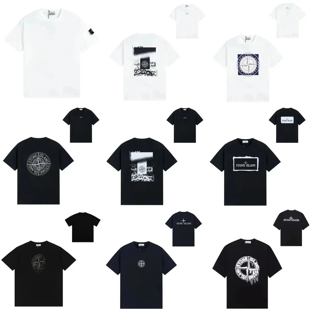 Stone Island T-Shirts Men's Cotton Logo Print Tee