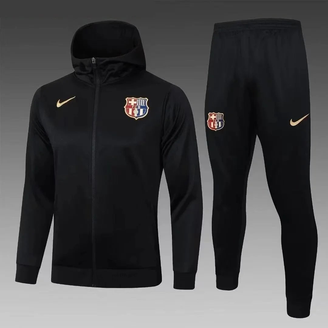 FC Barcelona Nike Black Training Suit Men's Hoodie and Pants Set