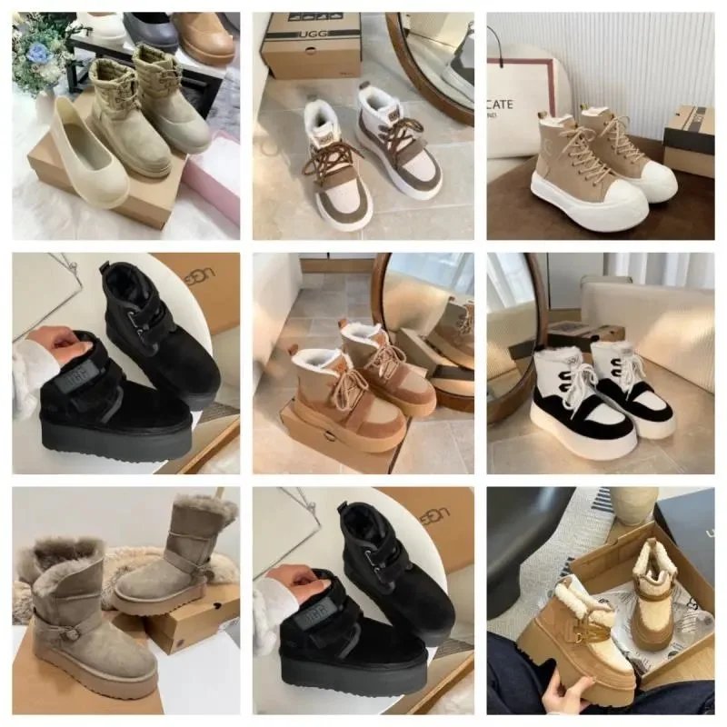 UGG Winter Snow Boots Women Warm Faux Fur Lined Ankle Boots