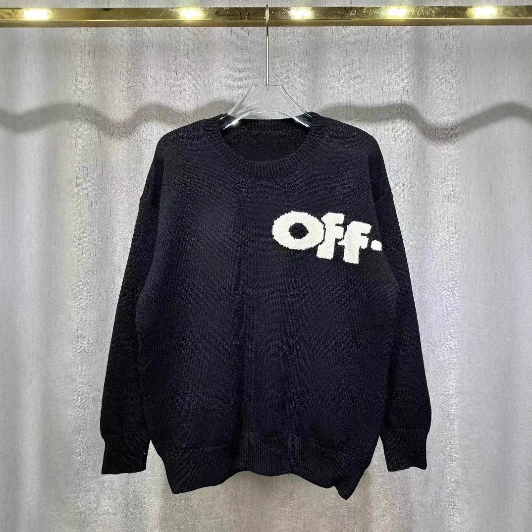 OFF-WHITE Knit Sweater with Logo Design