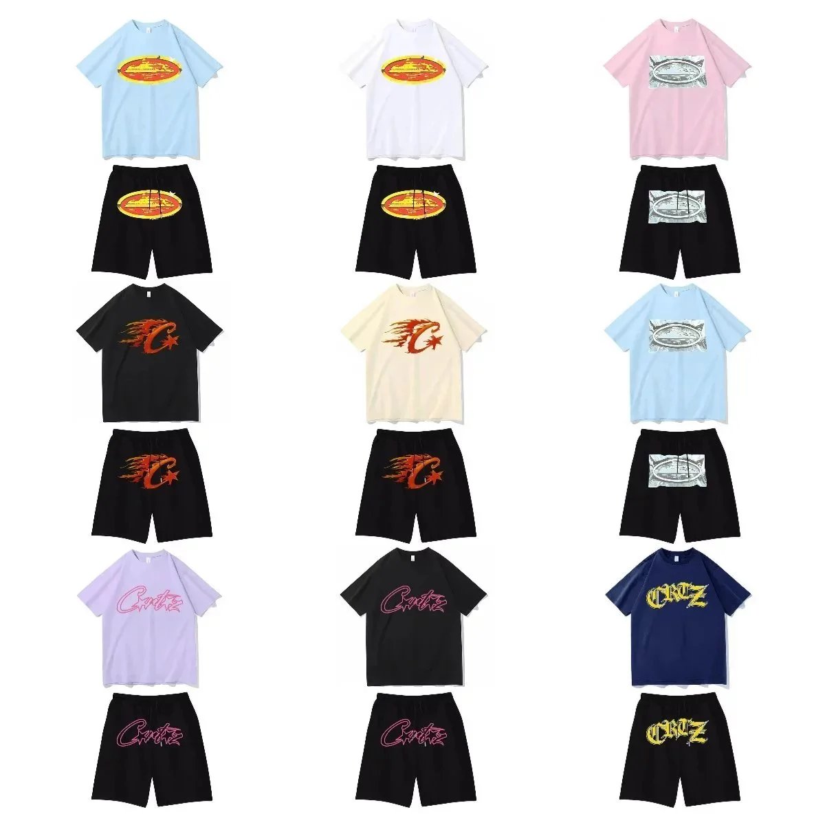 CROZ Streetwear T-Shirt and Shorts Set for Men Women Fashion Casual Outfit