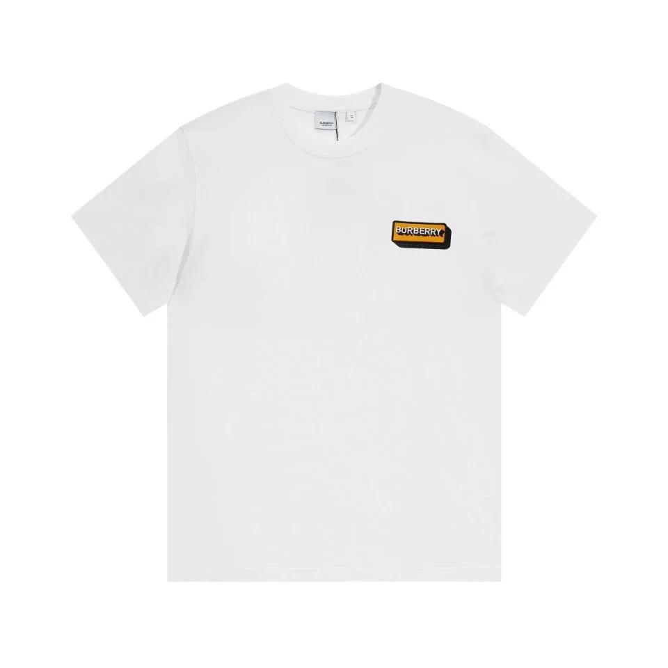 Burberry White Logo Patch T-Shirt for Men