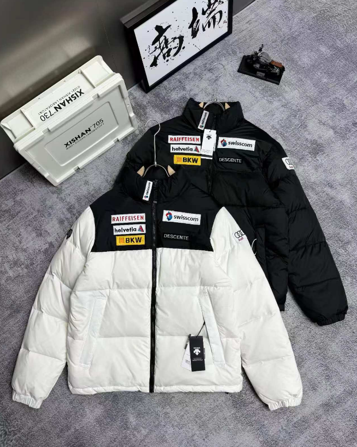 DESCENTE Logo Patch Down Jacket Men Winter Warm Puffer Coat