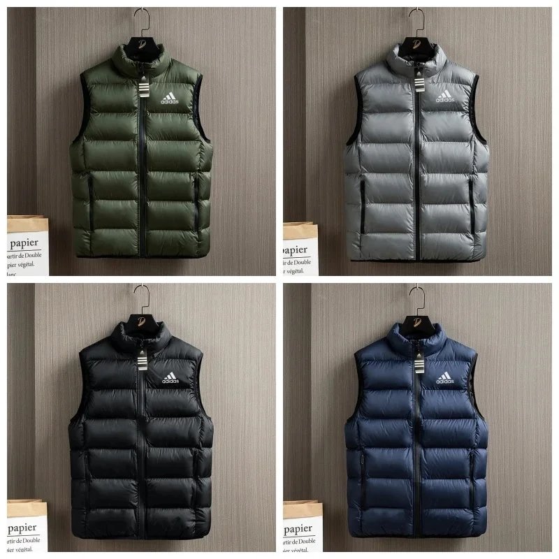 Adidas Men's Quilted Down Vest Lightweight Warm Winter Outerwear