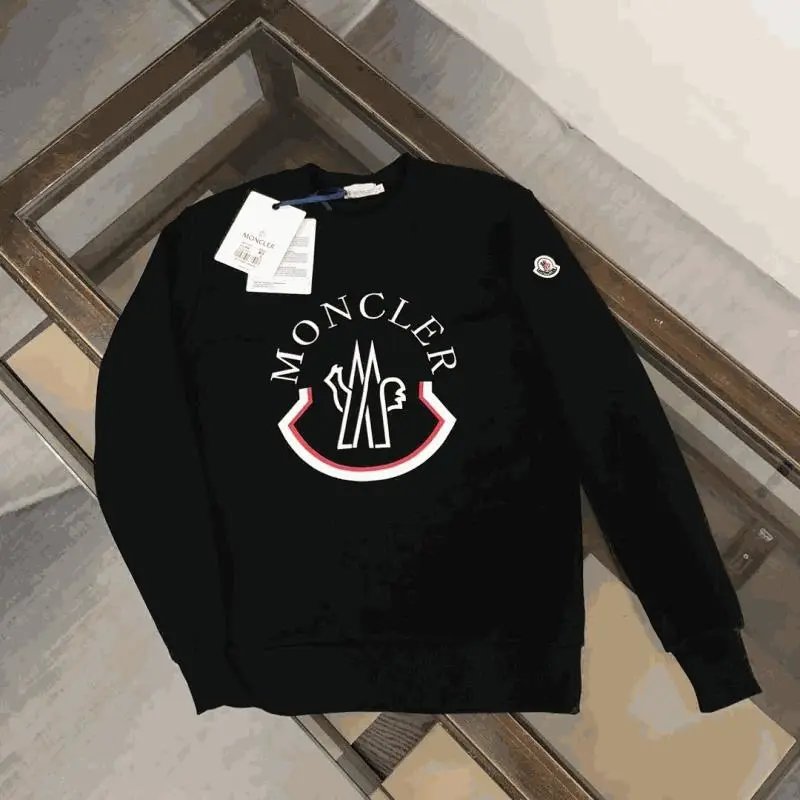 Moncler Black Logo Sweatshirt Men's Casual Wear