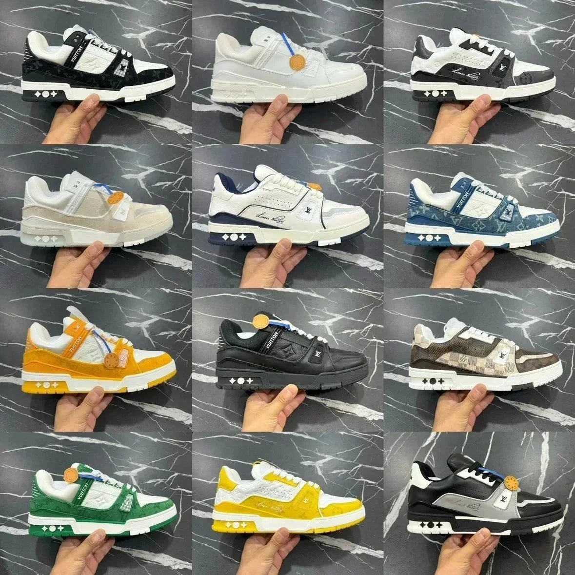 Louis Vuitton Trainer Sneakers Men Women Fashion Luxury Shoes