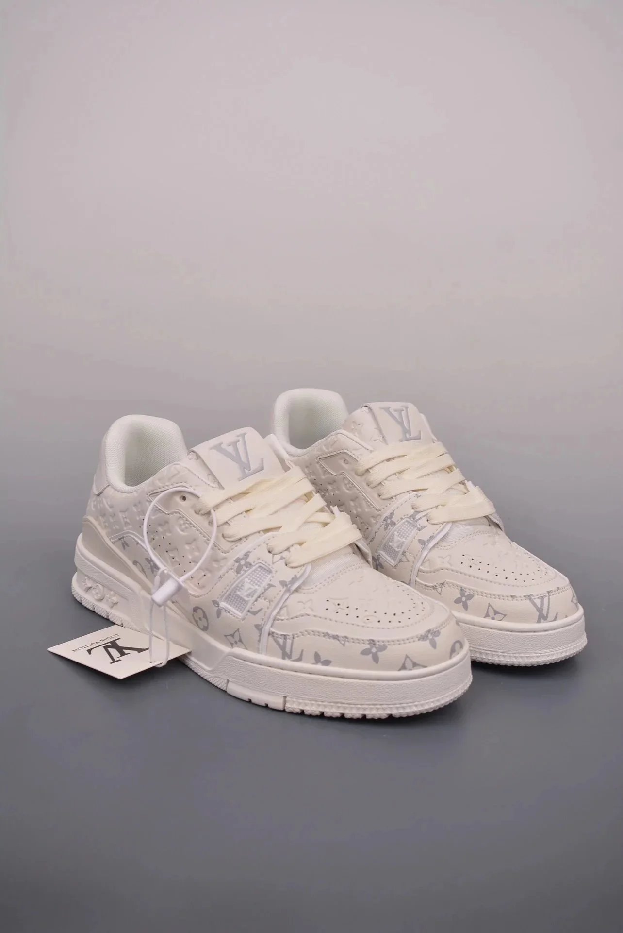 Louis Vuitton White Monogram Sneakers for Men and Women