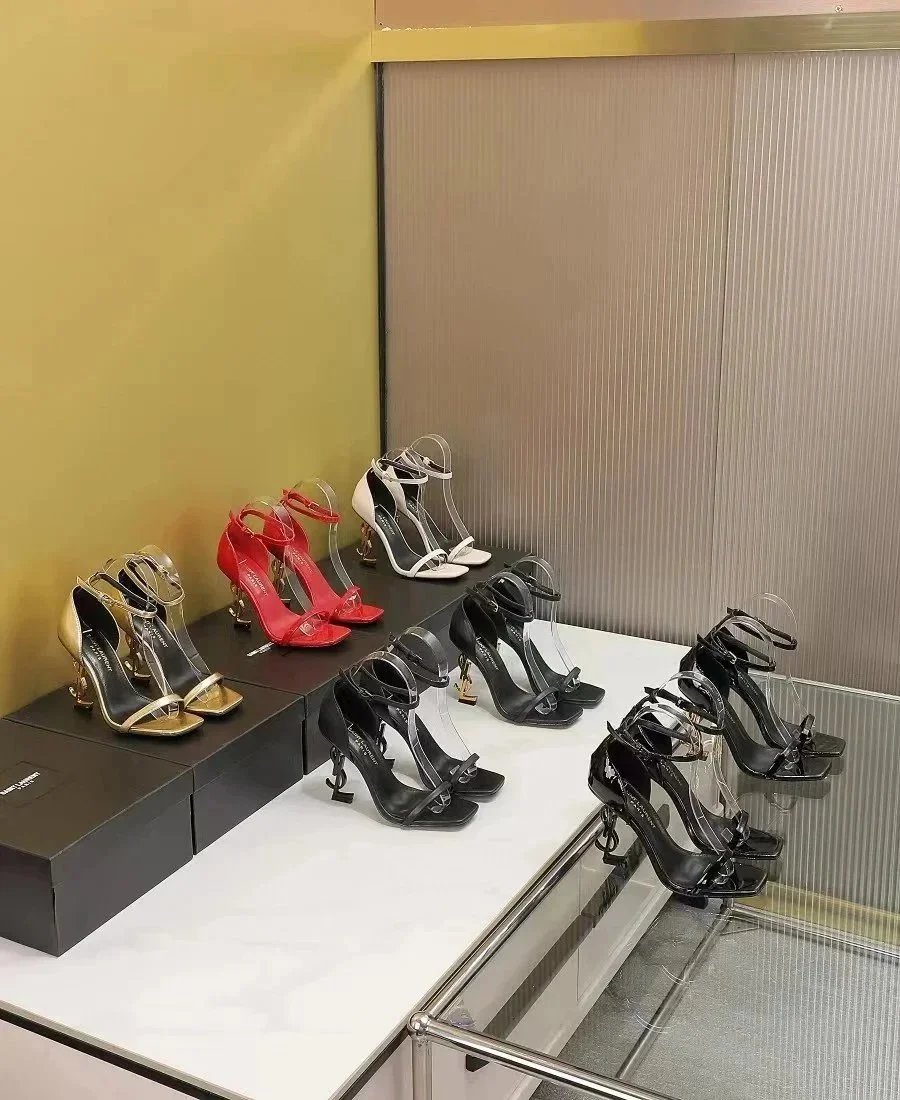 Saint Laurent Women's Transparent Strap Heels High Heel Shoes
