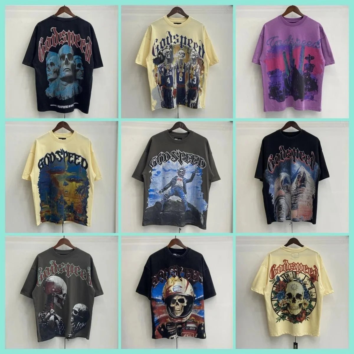 Godspeed Vintage Style T-Shirts with Skull and Graphic Designs