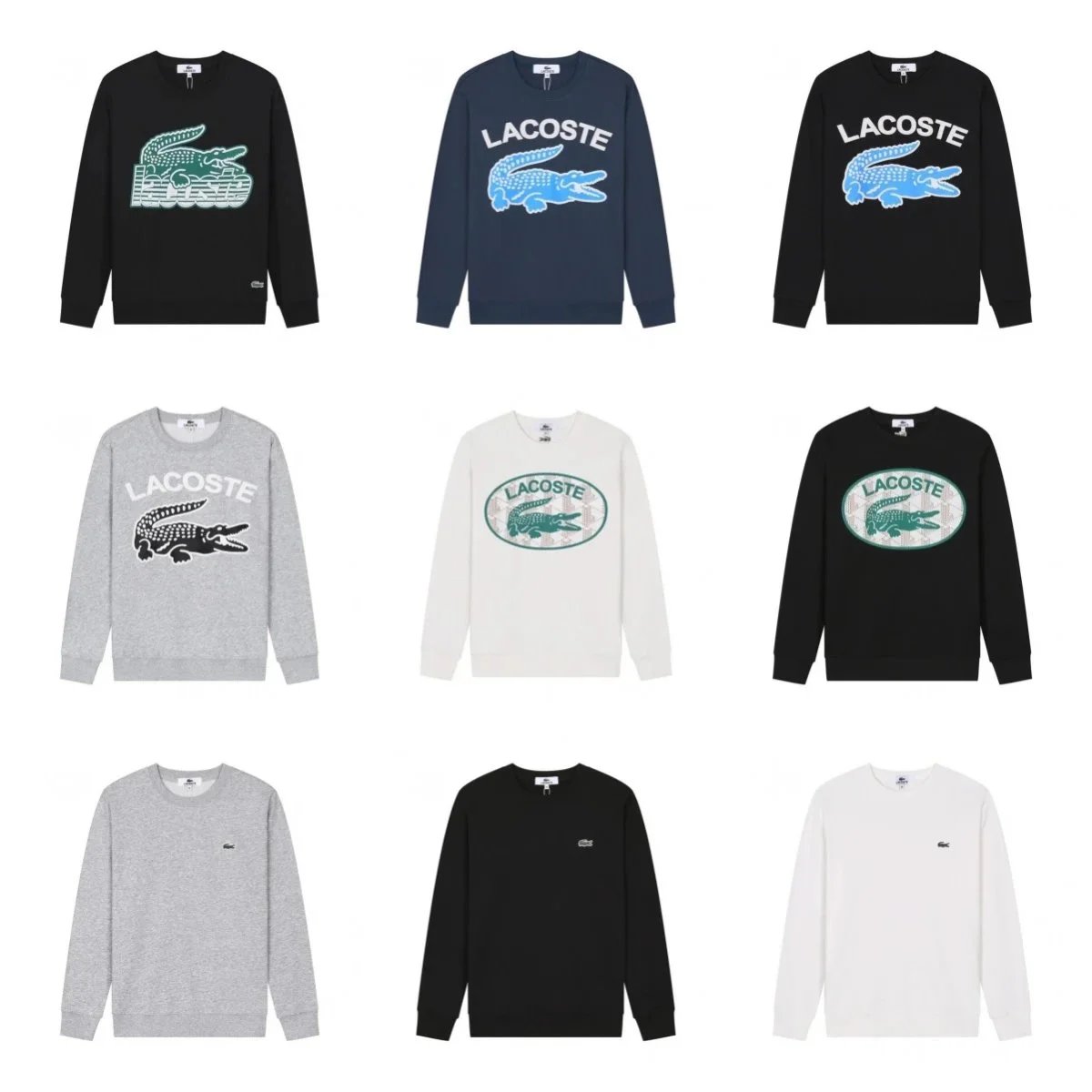 LACOSTE Crocodile Logo Sweatshirts for Men and Women