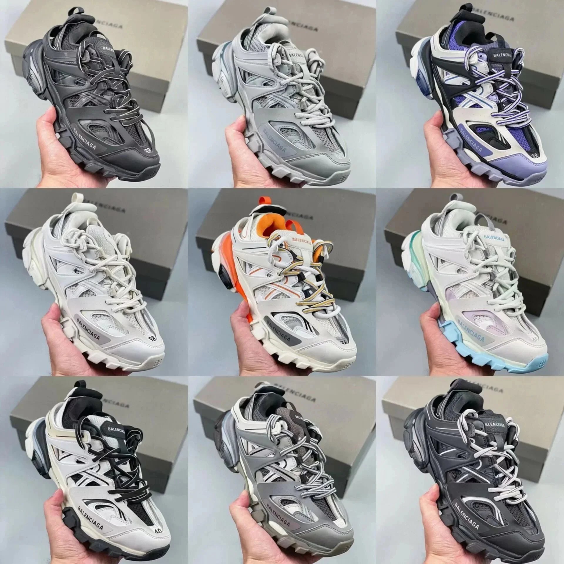 Balenciaga Track Trainer Sneakers Men Women Fashion Chunky Hiking Shoes
