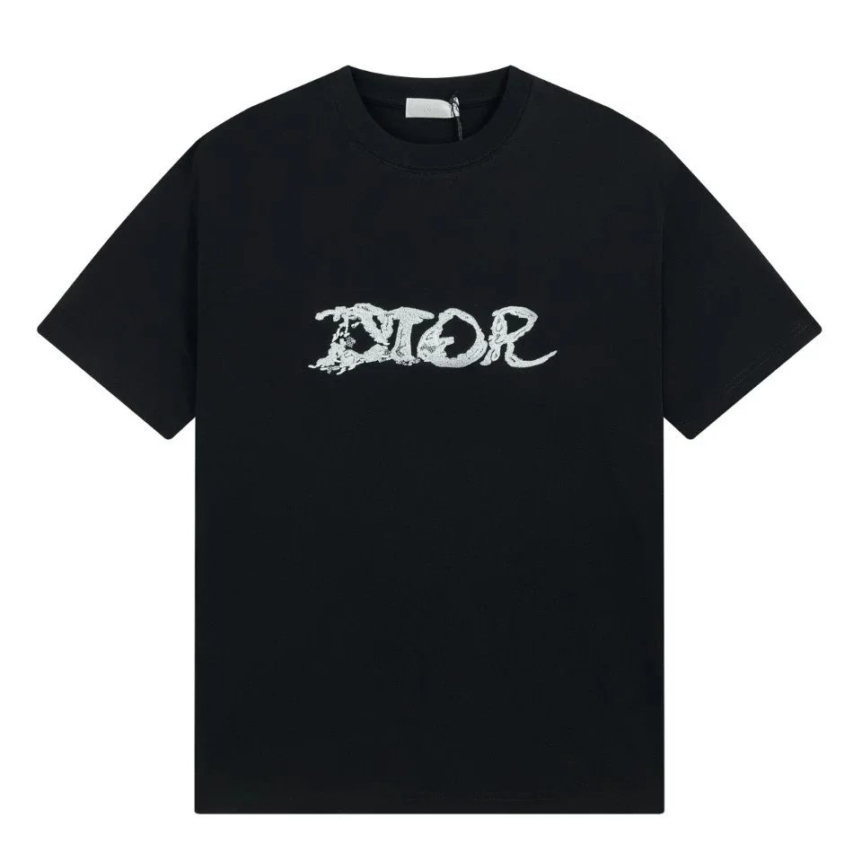 Dior Black T-Shirt with Embroidered Logo